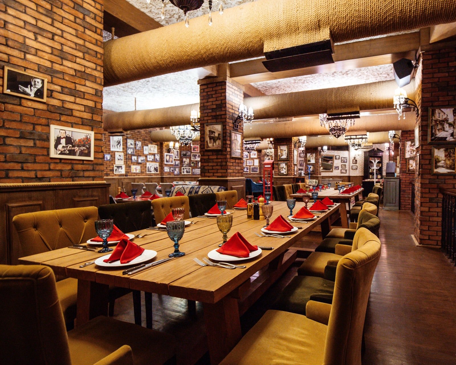 An independent restaurant during evening service
